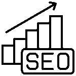 SEO Icon showing a graph of improved traffic